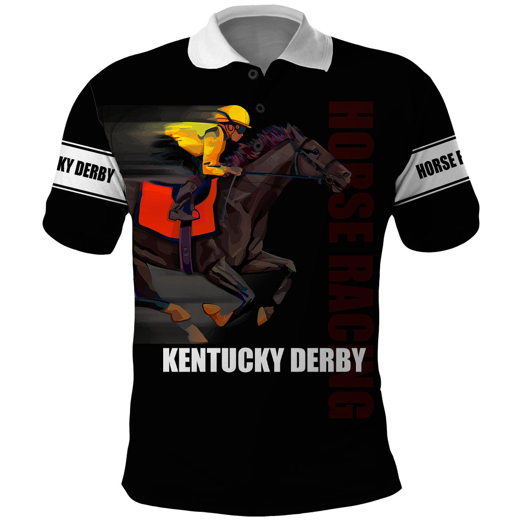 Kentucky Horse Racing Polo Shirt Sporty Style Black LT6 - Wonder Print Shop