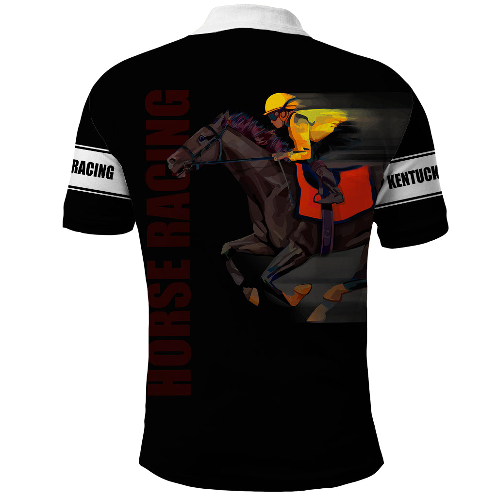 Kentucky Horse Racing Polo Shirt Sporty Style Black LT6 - Wonder Print Shop