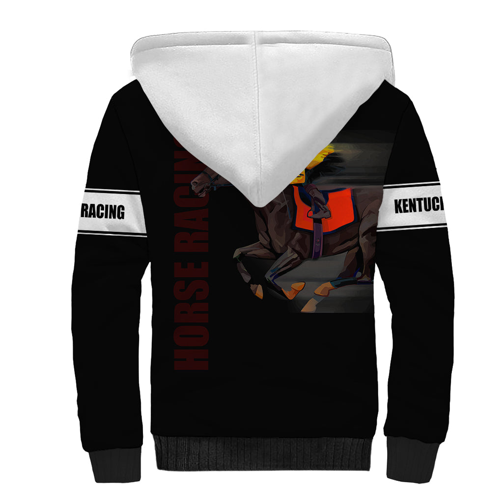 Kentucky Horse Racing Sherpa Hoodie Sporty Style Black LT6 - Wonder Print Shop