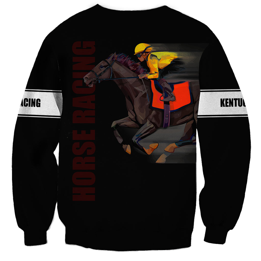 Kentucky Horse Racing Sweatshirt Sporty Style Black LT6 - Wonder Print Shop