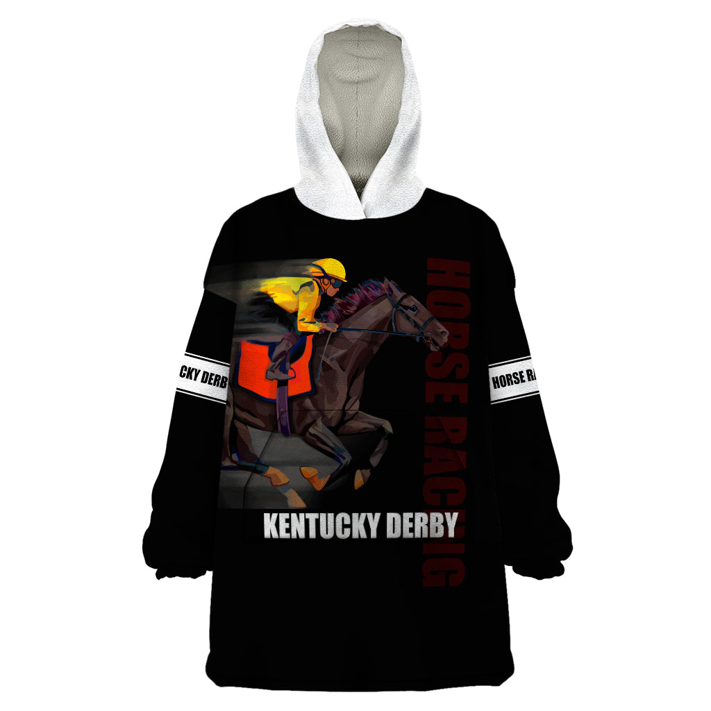 Kentucky Horse Racing Wearable Blanket Hoodie Sporty Style Black LT6 - Wonder Print Shop