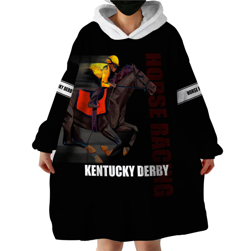 Kentucky Horse Racing Wearable Blanket Hoodie Sporty Style Black LT6 - Wonder Print Shop