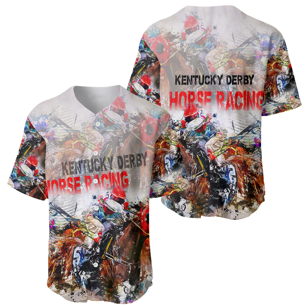 Horse Racing Baseball Jersey Art Style LT6 - Wonder Print Shop