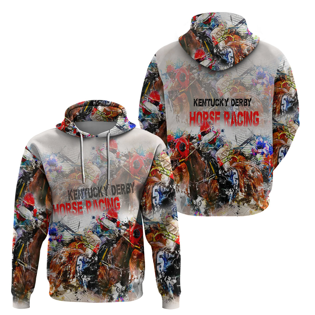 Horse Racing Hoodie Art Style LT6 - Wonder Print Shop