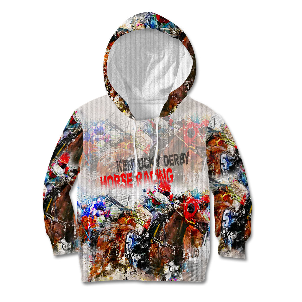 Horse Racing Kid Hoodie Art Style LT6 - Wonder Print Shop