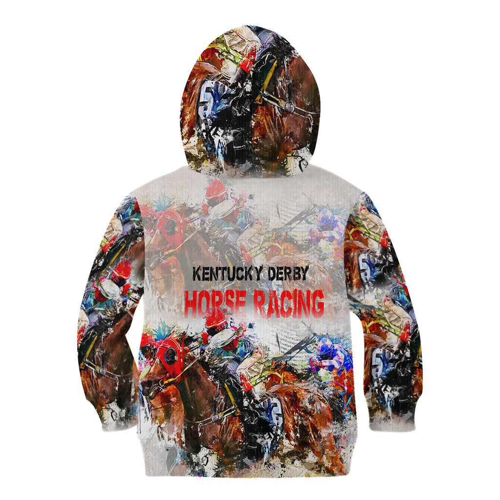 Horse Racing Kid Hoodie Art Style LT6 - Wonder Print Shop