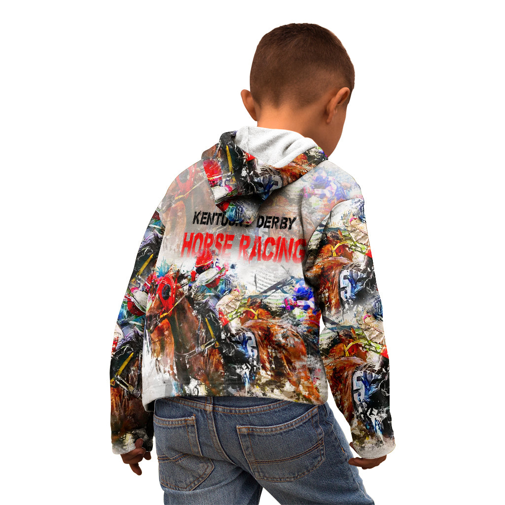 Horse Racing Kid Hoodie Art Style LT6 - Wonder Print Shop