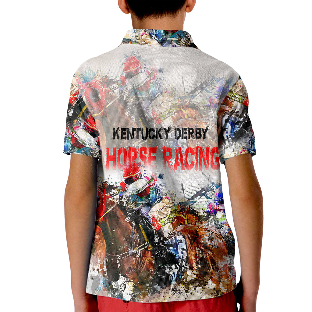 Horse Racing Polo Shirt for Kid Art Style LT6 - Wonder Print Shop