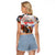 Horse Racing Raglan Cropped T Shirt Art Style LT6 - Wonder Print Shop