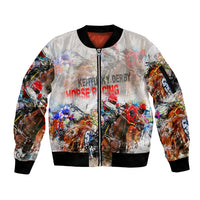 Horse Racing Sleeve Zip Bomber Jacket Art Style LT6 - Wonder Print Shop