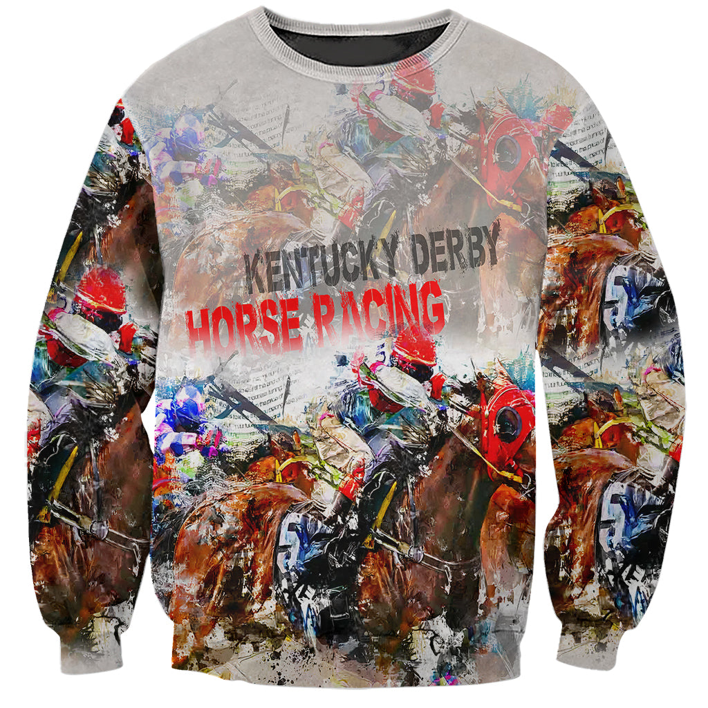 Horse Racing Sweatshirt Art Style LT6 - Wonder Print Shop