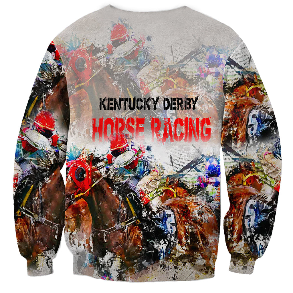Horse Racing Sweatshirt Art Style LT6 - Wonder Print Shop