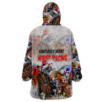 Horse Racing Wearable Blanket Hoodie Art Style LT6 - Wonder Print Shop