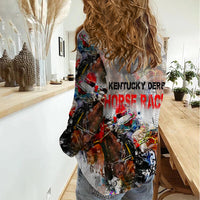 Horse Racing Women Casual Shirt Art Style LT6 - Wonder Print Shop