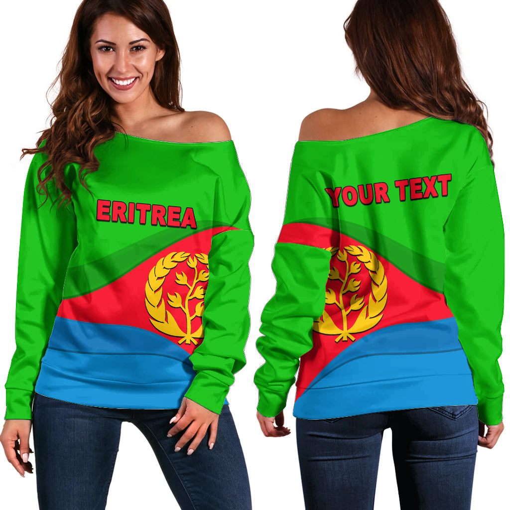 Eritrea Day Off Shoulder Sweater Simple Flag LT6 - Wonder Print Shop
