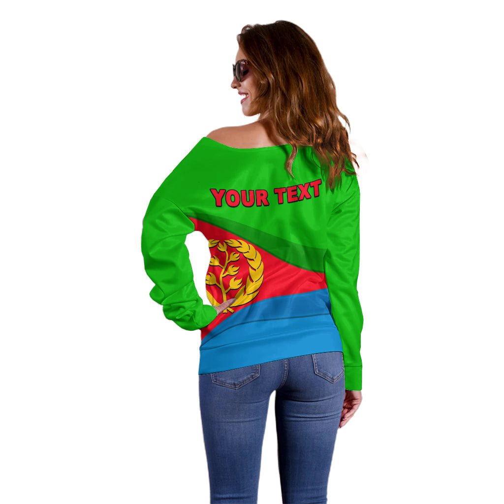 Eritrea Day Off Shoulder Sweater Simple Flag LT6 - Wonder Print Shop