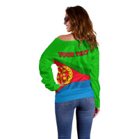 Eritrea Day Off Shoulder Sweater Simple Flag LT6 - Wonder Print Shop