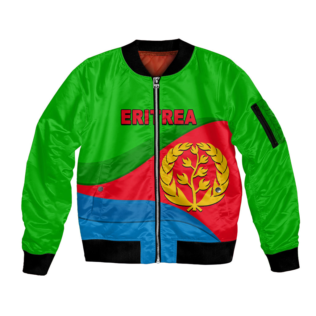 Eritrea Day Sleeve Zip Bomber Jacket Simple Flag LT6 - Wonder Print Shop