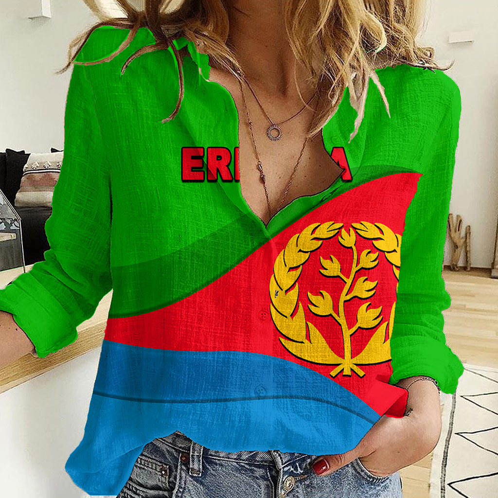 eritrea-day-women-casual-shirt-simple-flag