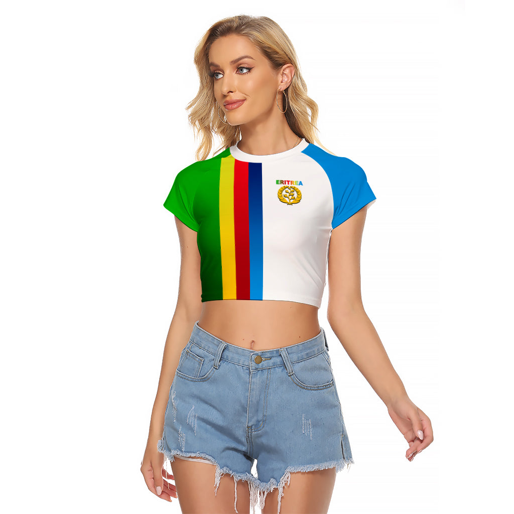 Eritrea Day Raglan Cropped T Shirt Flag Color LT6 - Wonder Print Shop