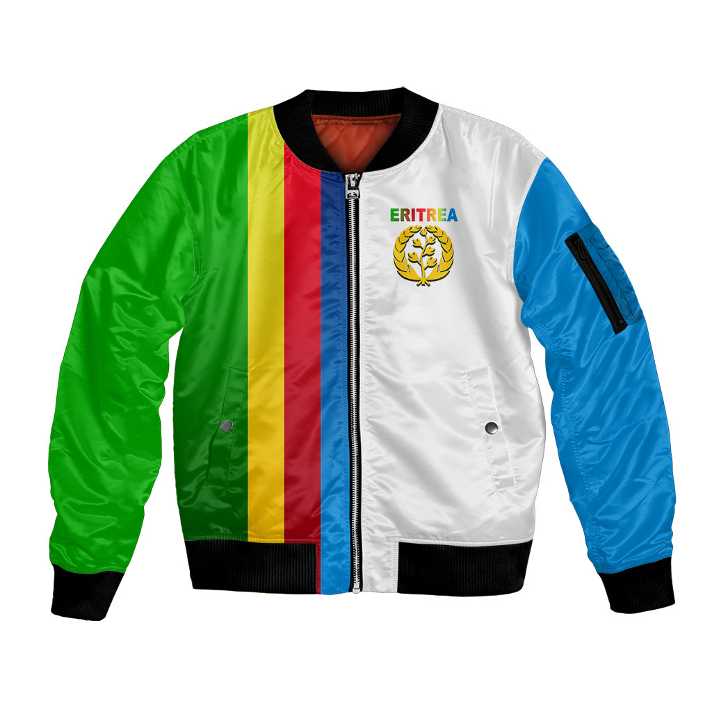 Eritrea Day Sleeve Zip Bomber Jacket Flag Color LT6 - Wonder Print Shop