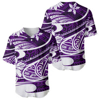 Polynesian Tribal Baseball Jersey Purple LT6 - Wonder Print Shop
