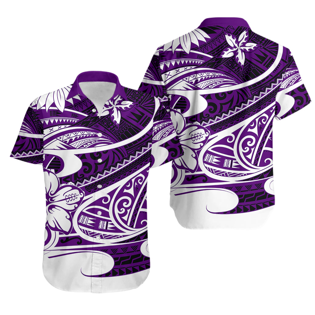 Polynesian Tribal Hawaiian Shirt Purple LT6 - Wonder Print Shop