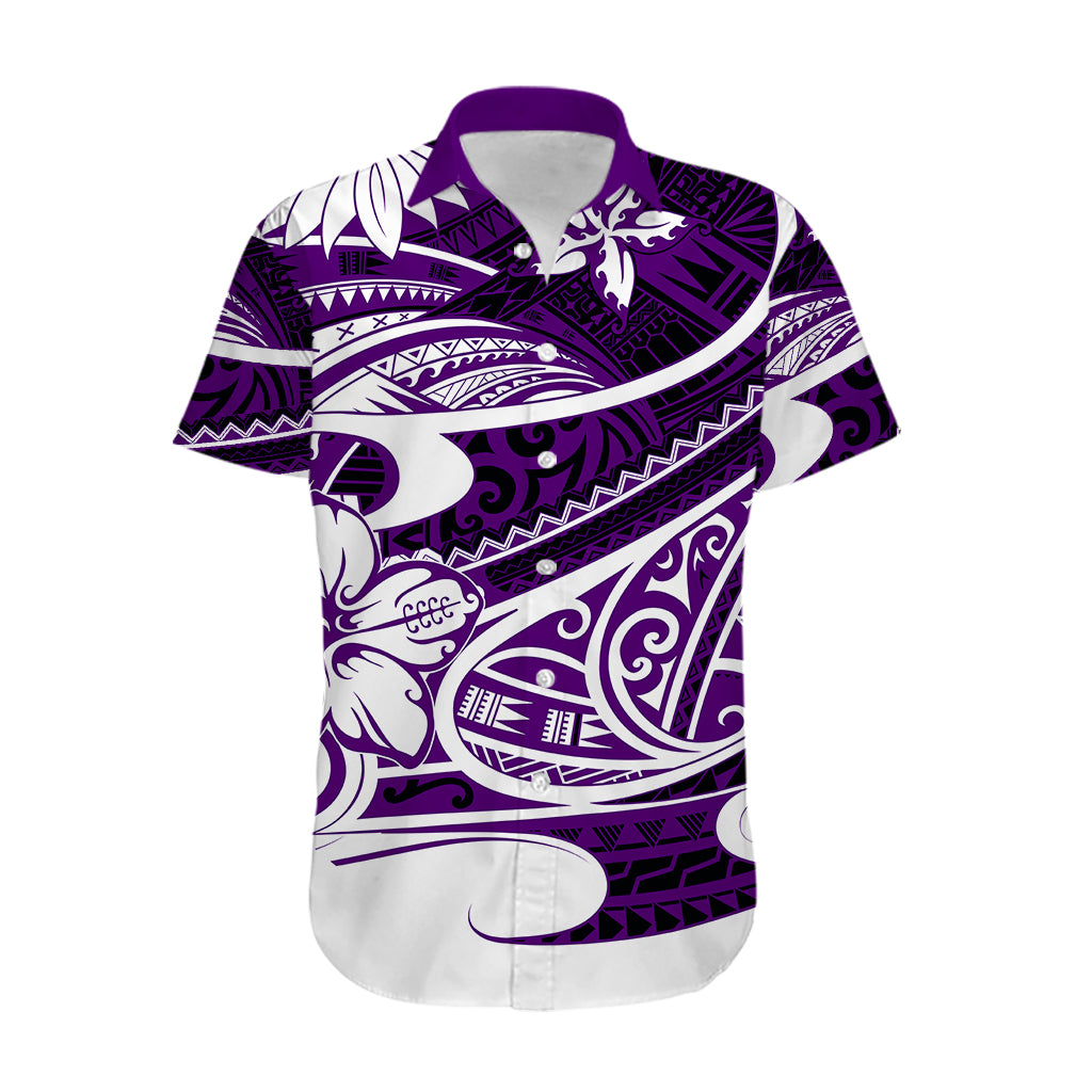 Polynesian Tribal Hawaiian Shirt Purple LT6 - Wonder Print Shop