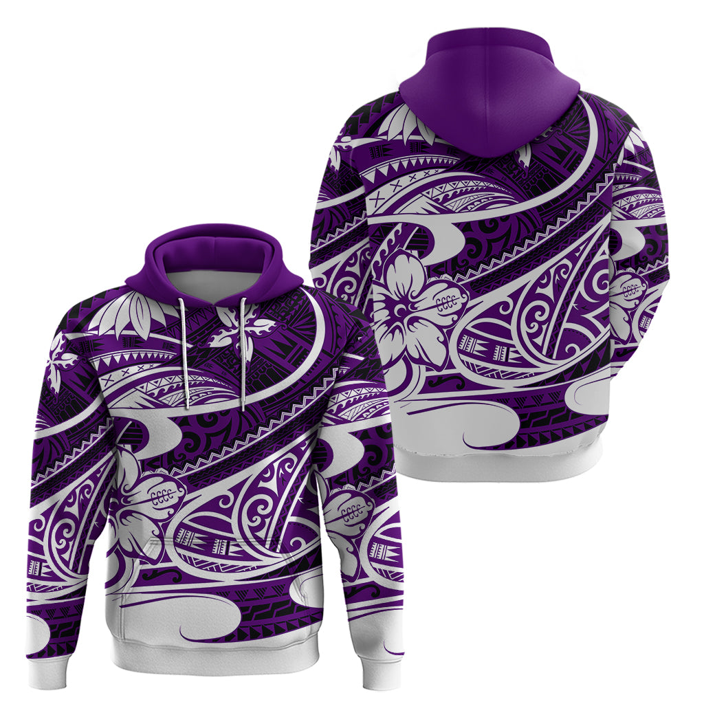 Polynesian Tribal Hoodie Purple LT6 - Wonder Print Shop