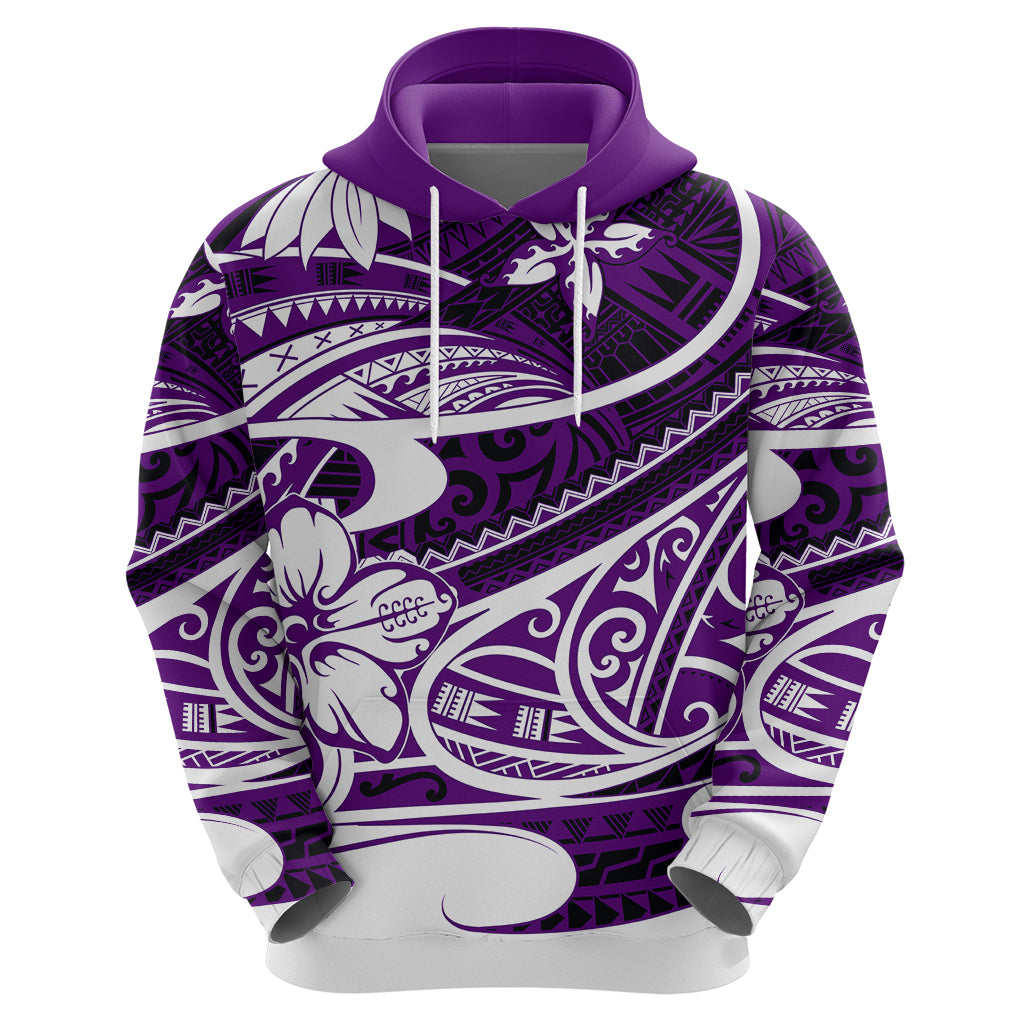 Polynesian Tribal Hoodie Purple LT6 - Wonder Print Shop