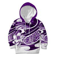 Polynesian Tribal Kid Hoodie Purple LT6 - Wonder Print Shop