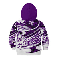 Polynesian Tribal Kid Hoodie Purple LT6 - Wonder Print Shop
