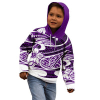 Polynesian Tribal Kid Hoodie Purple LT6 - Wonder Print Shop