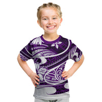 Polynesian Tribal Kid T Shirt Purple LT6 - Wonder Print Shop