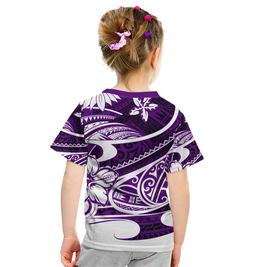 Polynesian Tribal Kid T Shirt Purple LT6 - Wonder Print Shop