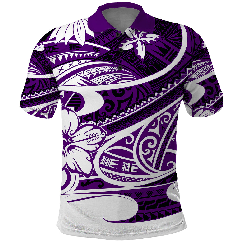 Polynesian Tribal Polo Shirt Purple LT6 - Wonder Print Shop