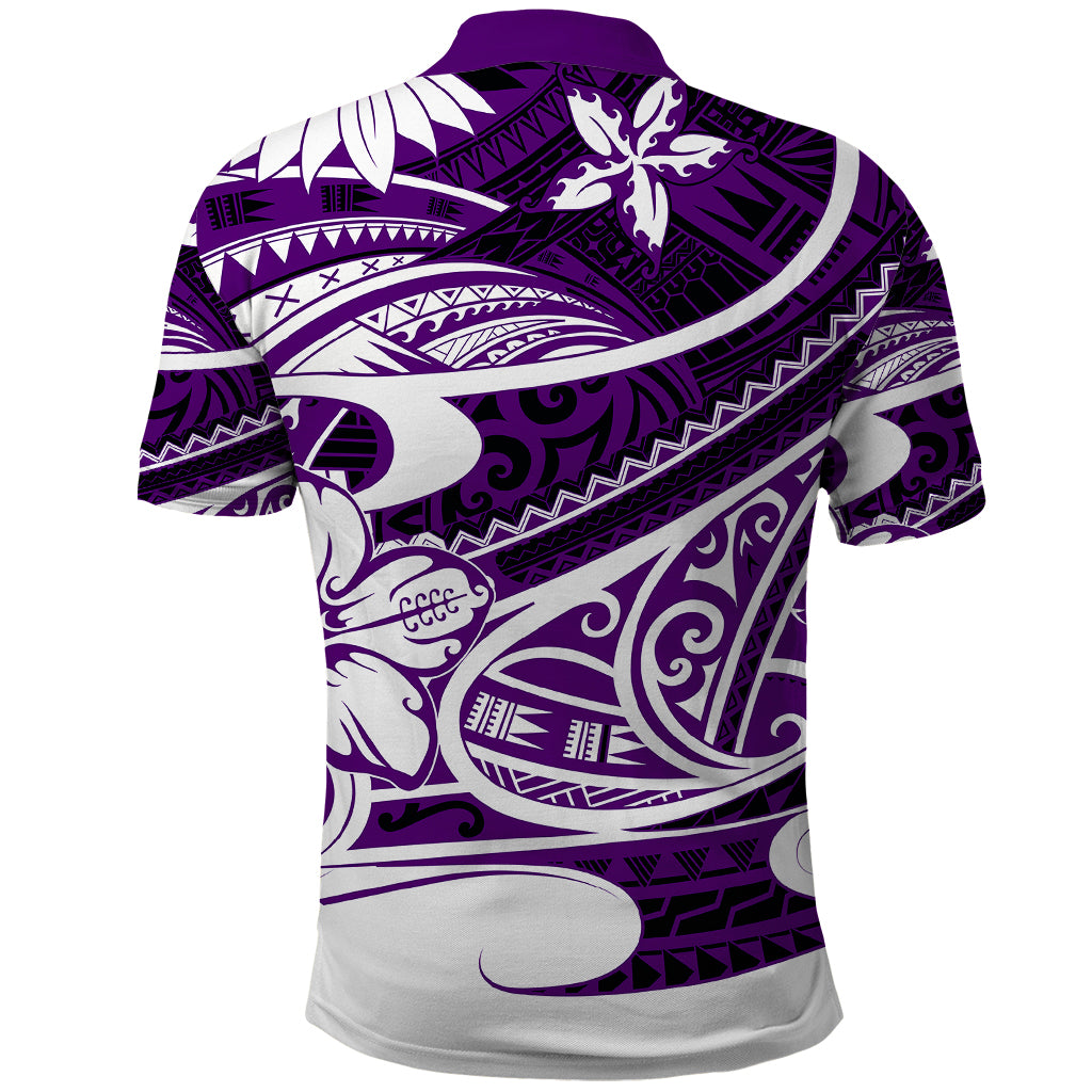 Polynesian Tribal Polo Shirt Purple LT6 - Wonder Print Shop