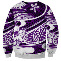 Polynesian Tribal Sweatshirt Purple LT6 - Wonder Print Shop