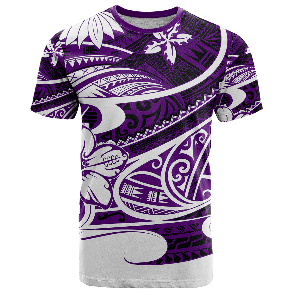 Polynesian Tribal T Shirt Purple LT6 - Wonder Print Shop