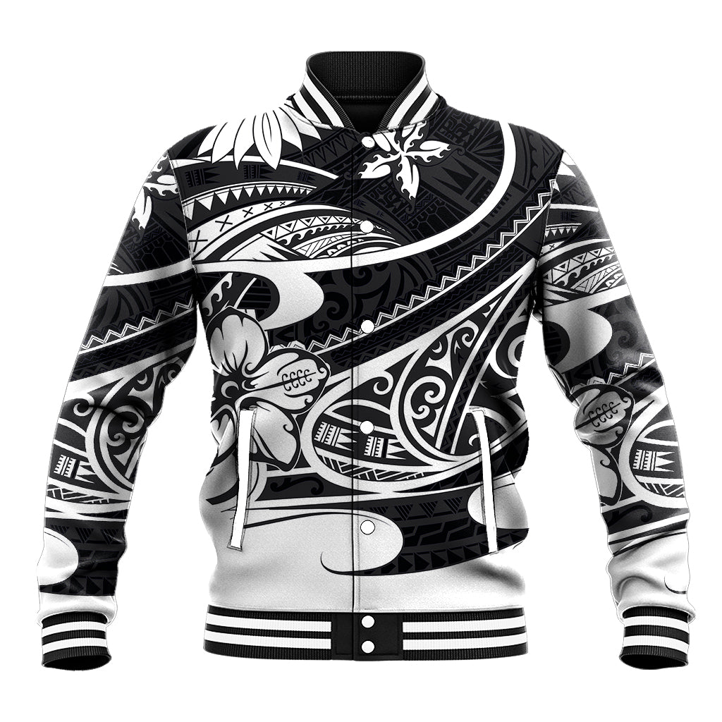 Polynesian Tribal Baseball Jacket Black LT6 - Wonder Print Shop