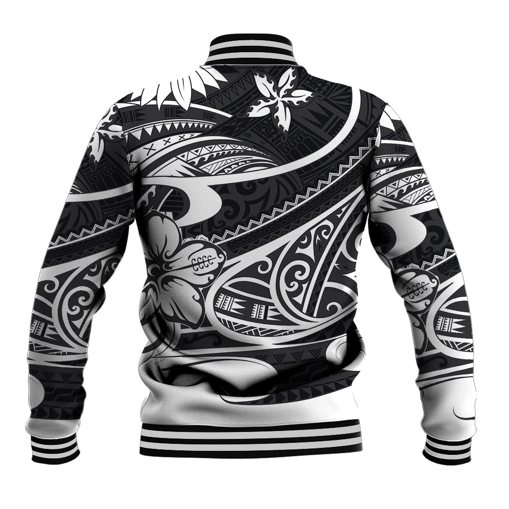 Polynesian Tribal Baseball Jacket Black LT6 - Wonder Print Shop