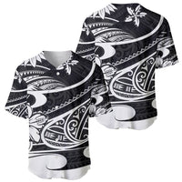 Polynesian Tribal Baseball Jersey Black LT6 - Wonder Print Shop