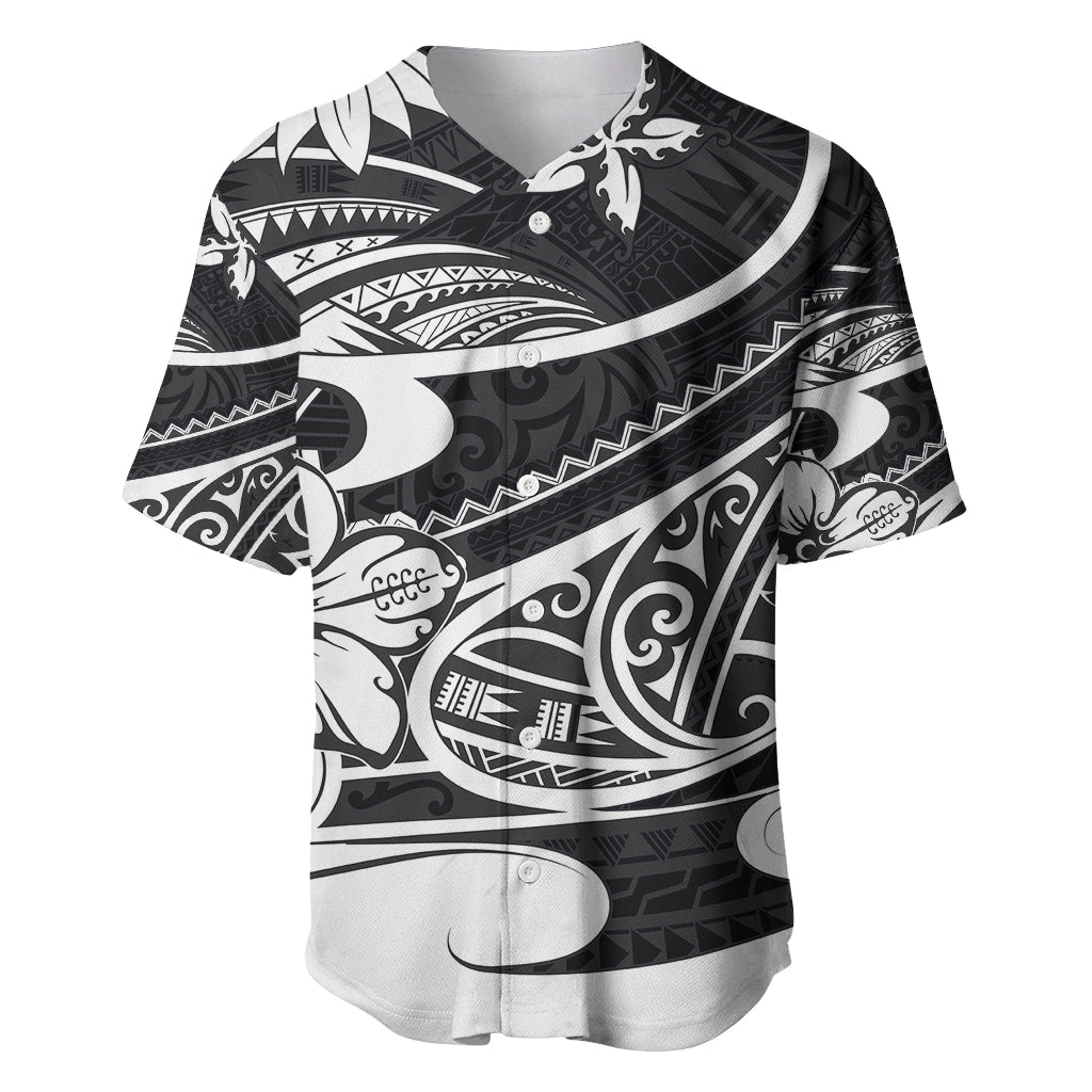 Polynesian Tribal Baseball Jersey Black LT6 - Wonder Print Shop