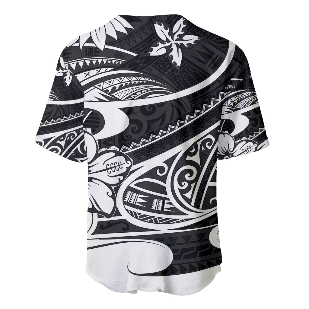 Polynesian Tribal Baseball Jersey Black LT6 - Wonder Print Shop