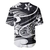 Polynesian Tribal Baseball Jersey Black LT6 - Wonder Print Shop