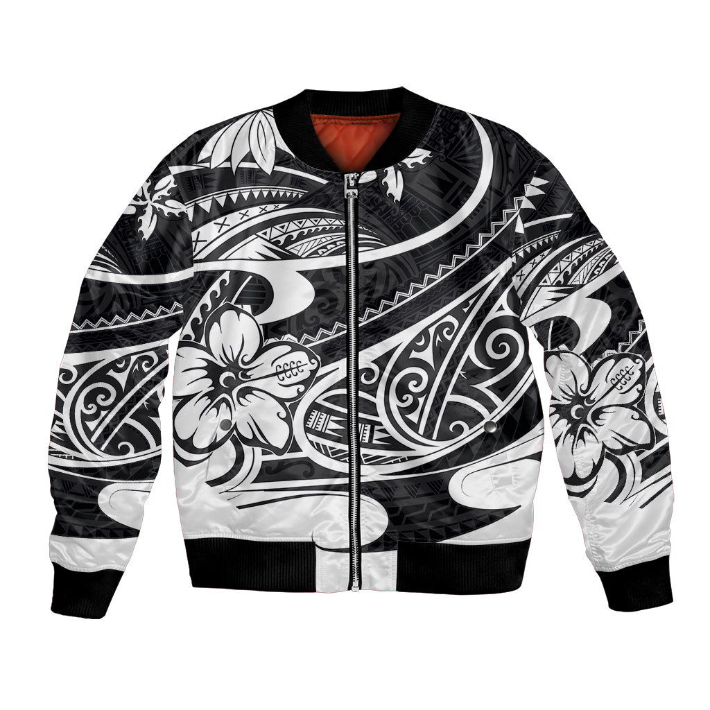 Polynesian Tribal Bomber Jacket Black LT6 - Wonder Print Shop