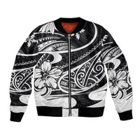 Polynesian Tribal Bomber Jacket Black LT6 - Wonder Print Shop