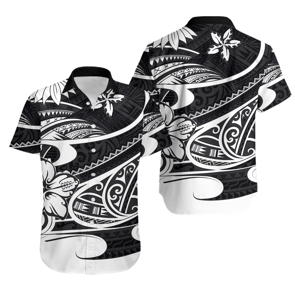 Polynesian Tribal Hawaiian Shirt Black LT6 - Wonder Print Shop