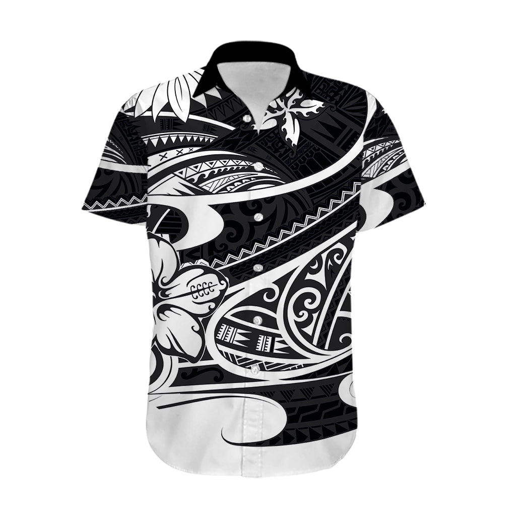 Polynesian Tribal Hawaiian Shirt Black LT6 - Wonder Print Shop