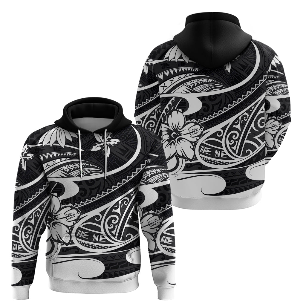 Polynesian Tribal Hoodie Black LT6 - Wonder Print Shop